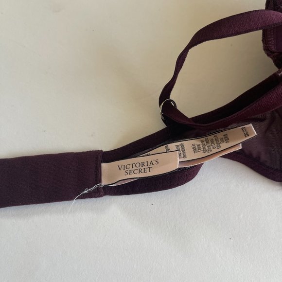 Victoria’s Secret Dream Angels Lined Demi Bra 32C Purple Lace - Picture 3 of 5